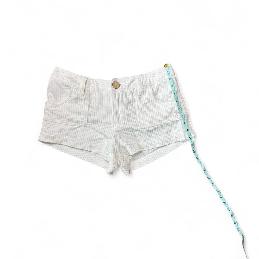 Women's White Corduroy Shorts - Picture 2 of 5